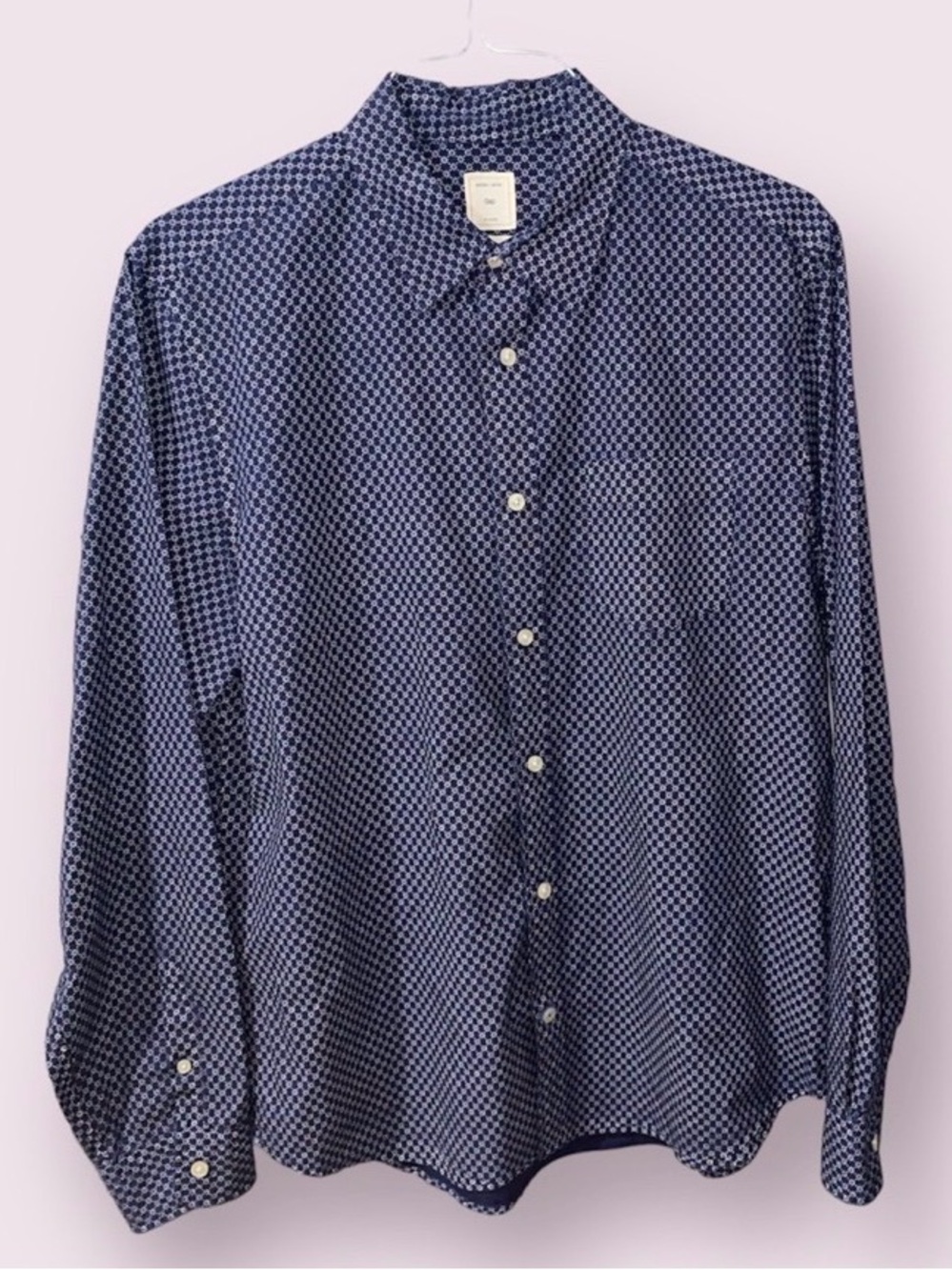 Gap Navy‎ Geometric Print Button Down Men’s L